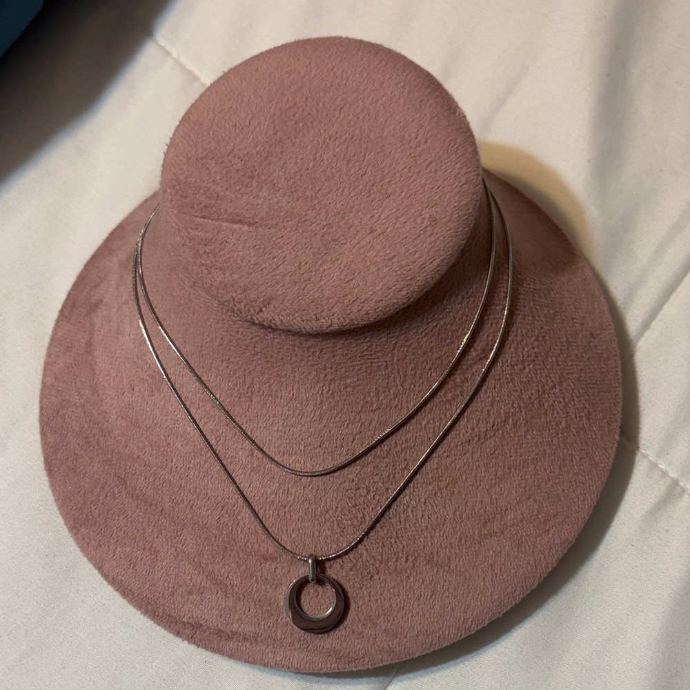 Silver Multi Strand Circle Pendant